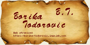 Borika Todorović vizit kartica